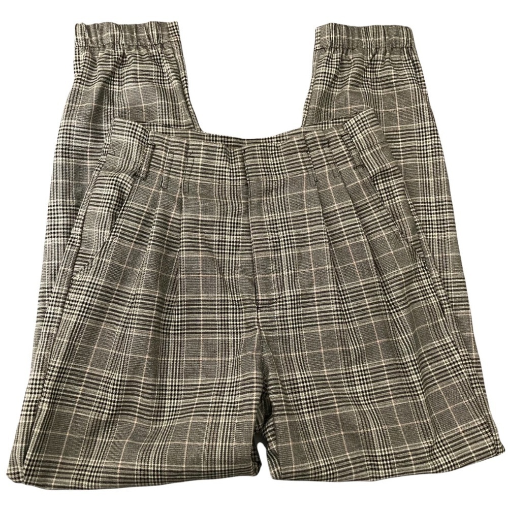 GARAGE Chelsea Pleated Plaid High Waist Pants S/P